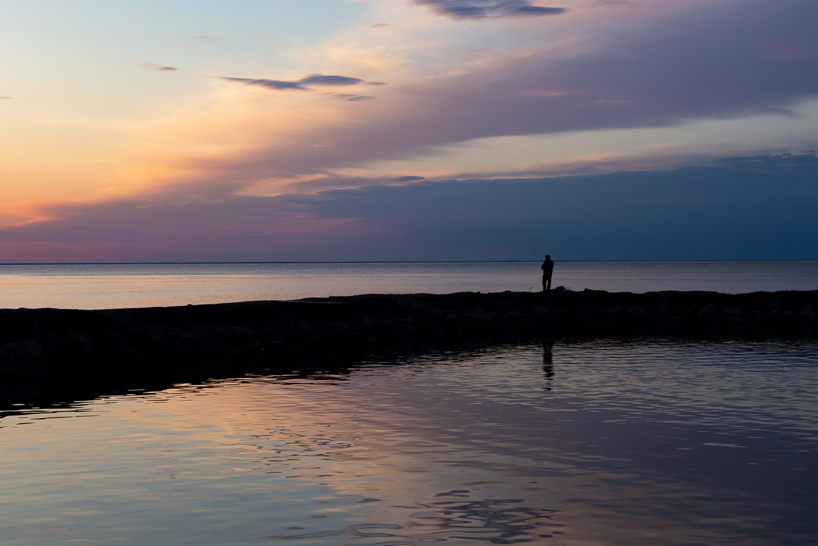 Fisherman at Bayshore County Park